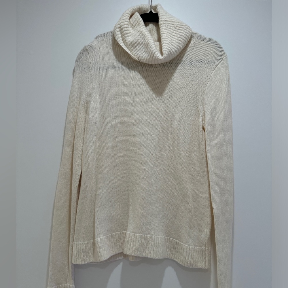 Oversized cream turtleneck sweater